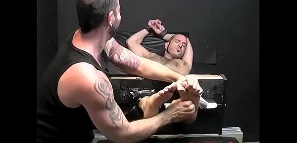  Restrained stud goes through crazy tickle torment